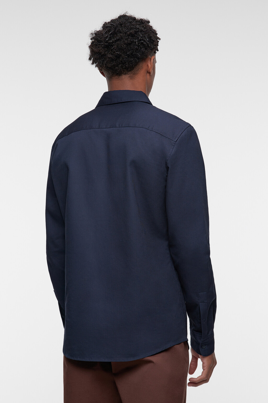 Рубашка regular fit классическая хлопковая - цвет синий - 5