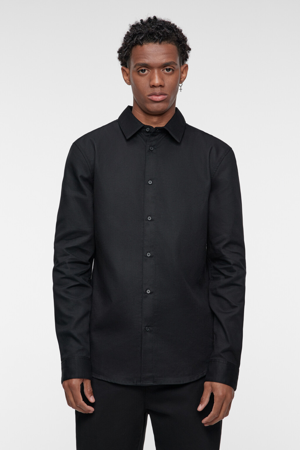 Рубашка regular fit классическая хлопковая - цвет черный - 2