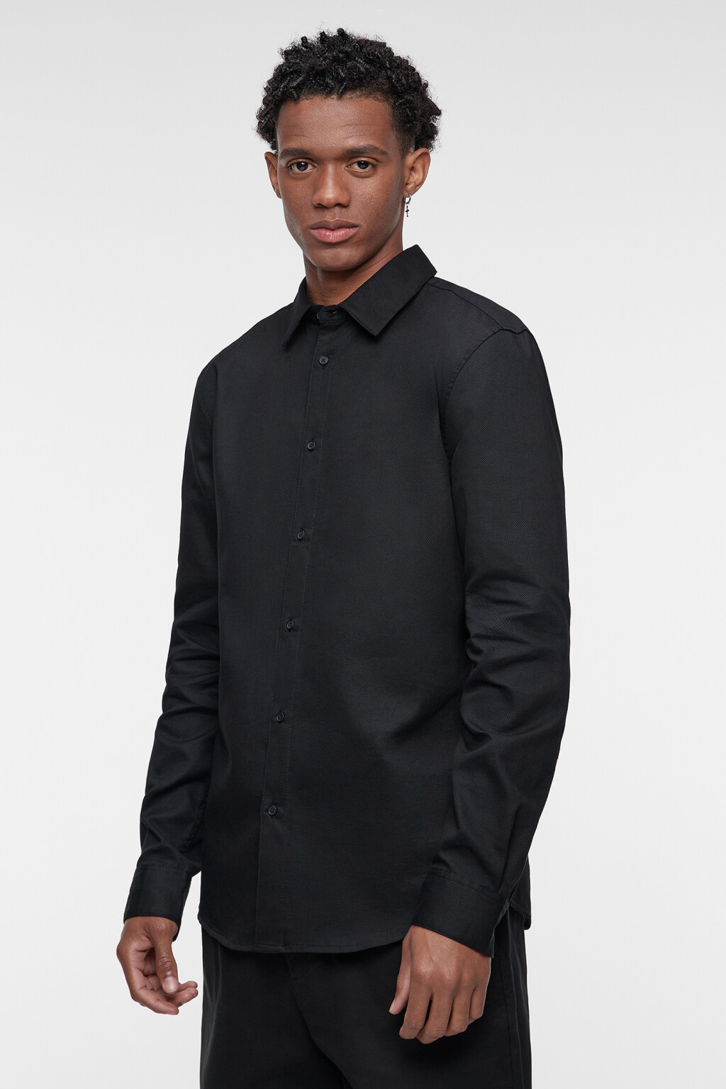 Рубашка regular fit классическая хлопковая - цвет черный - 3