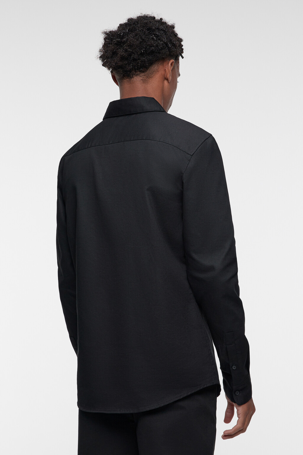 Рубашка regular fit классическая хлопковая - цвет черный - 4