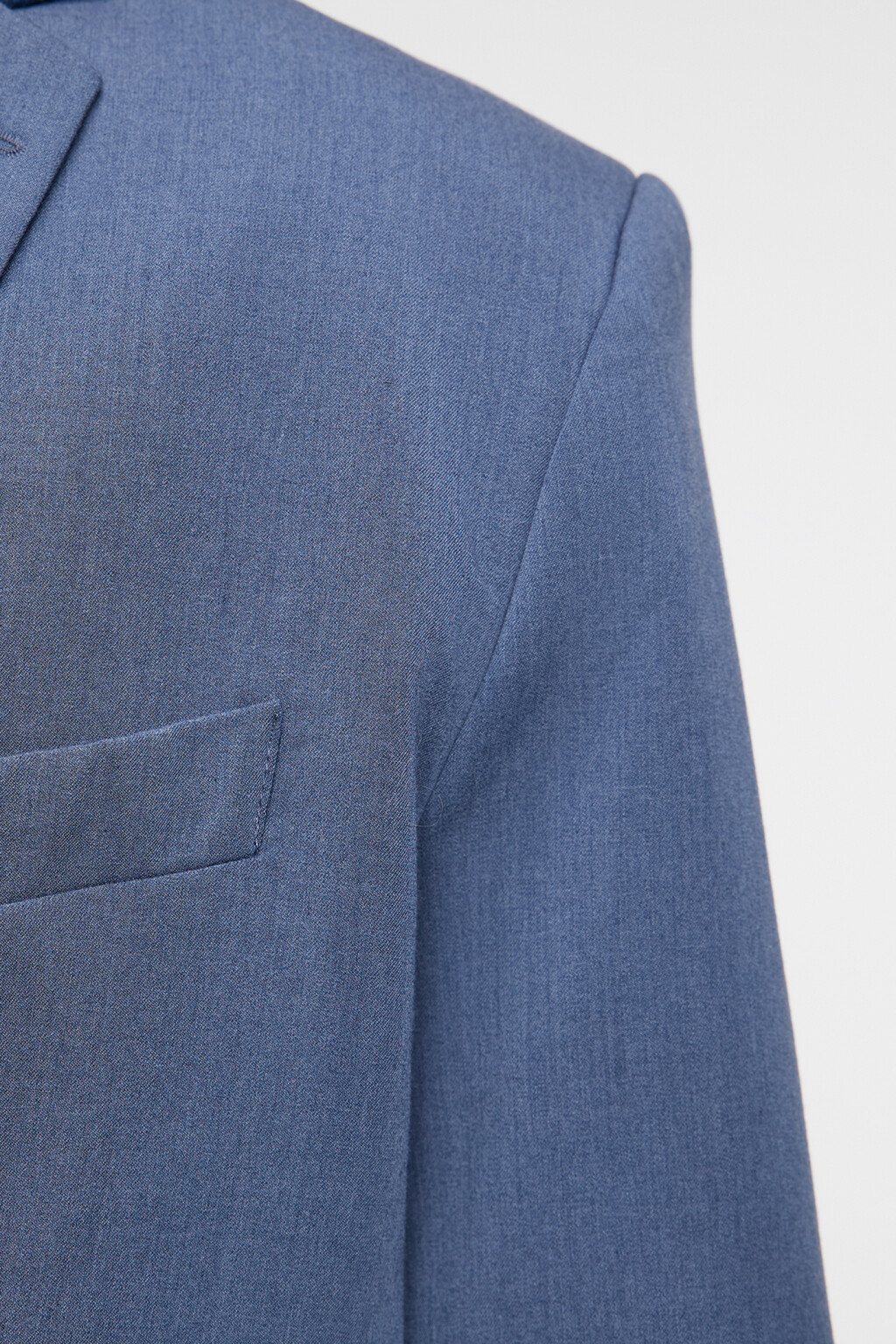 Пиджак прямой однобортный из костюмной ткани - цвет синий - 5