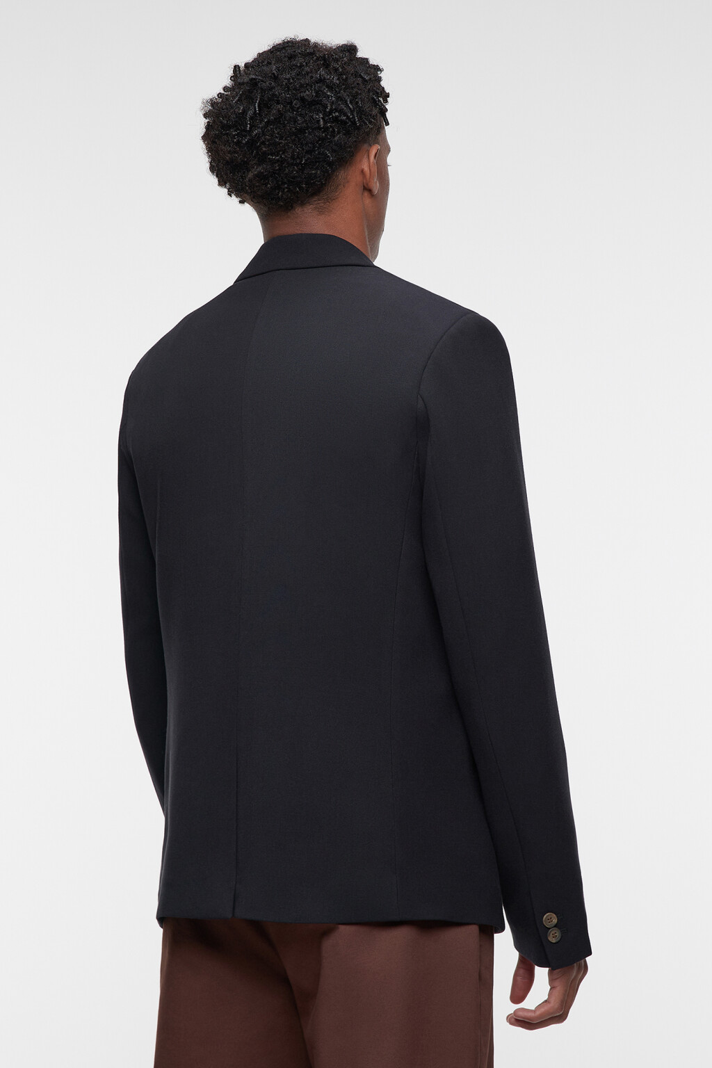 Пиджак прямой однобортный из костюмной ткани - цвет черный - 3