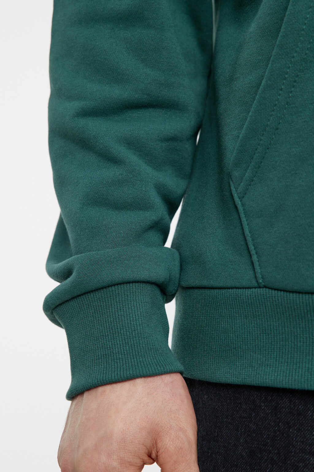 Толстовка базовая с капюшоном и карманом - цвет зеленый - 6