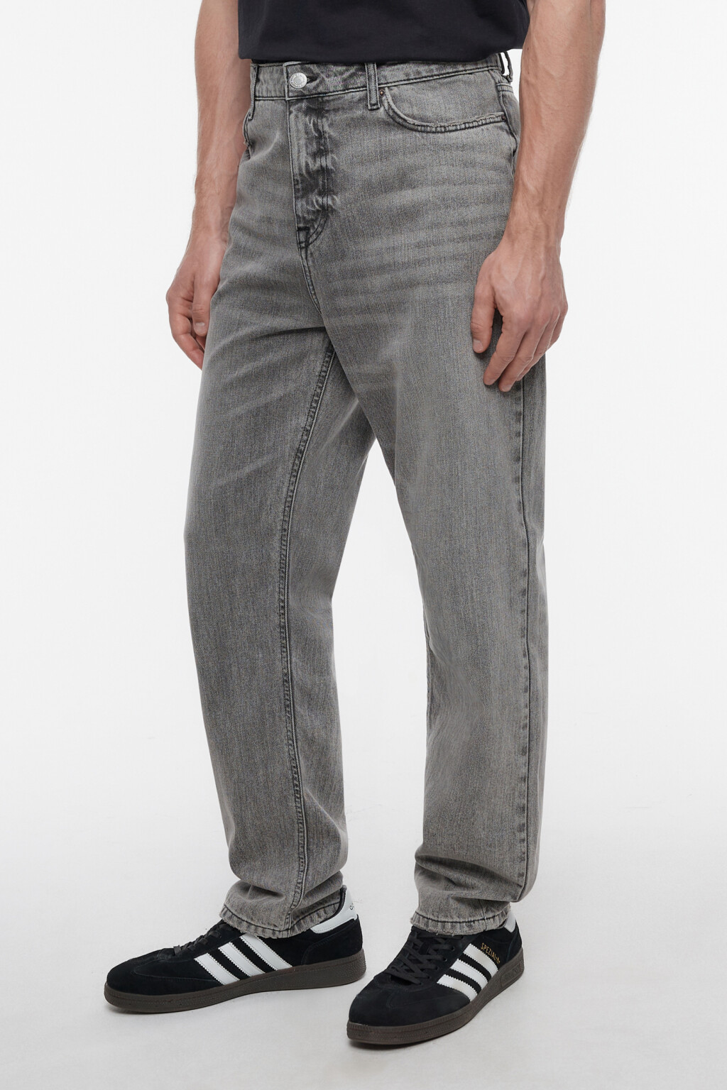 Джинсы relax fit зауженные со средней посадкой - цвет серый - 3