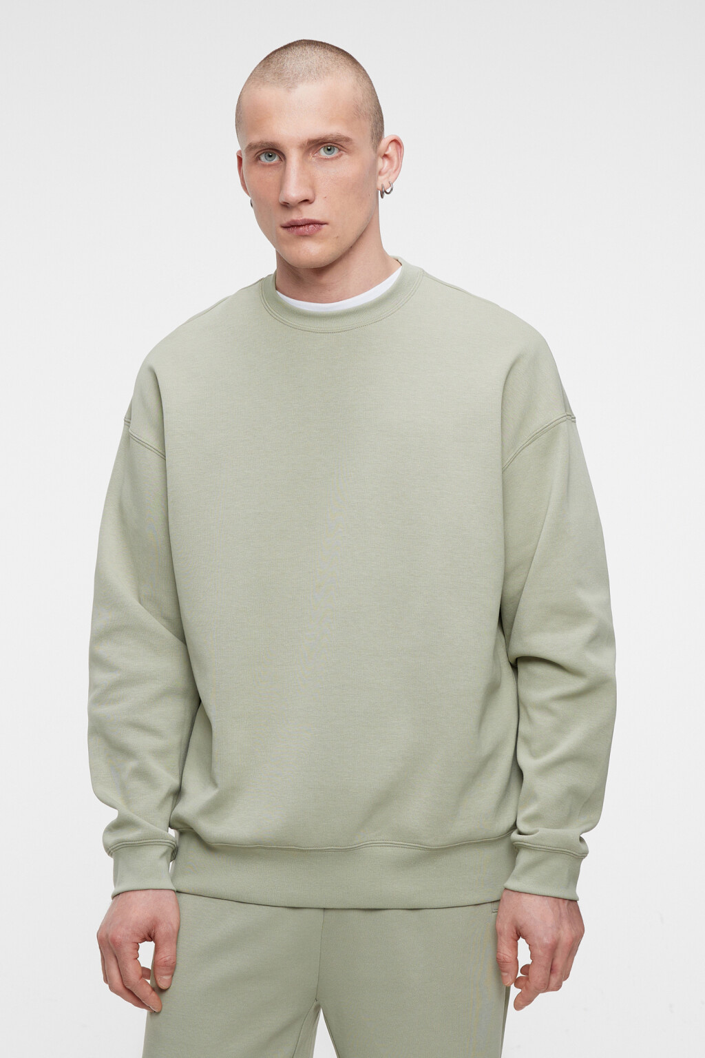 Свитшот regular fit хлопковый базовый - цвет зеленый - 1