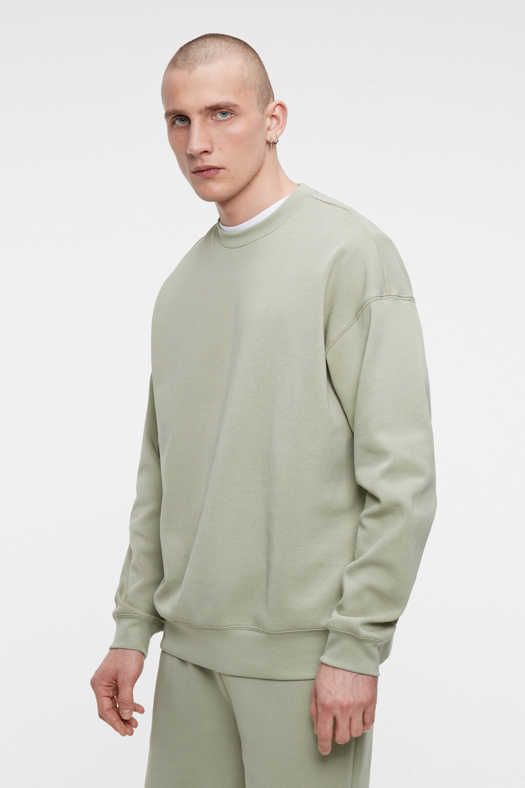 Свитшот regular fit хлопковый базовый - цвет зеленый - 2