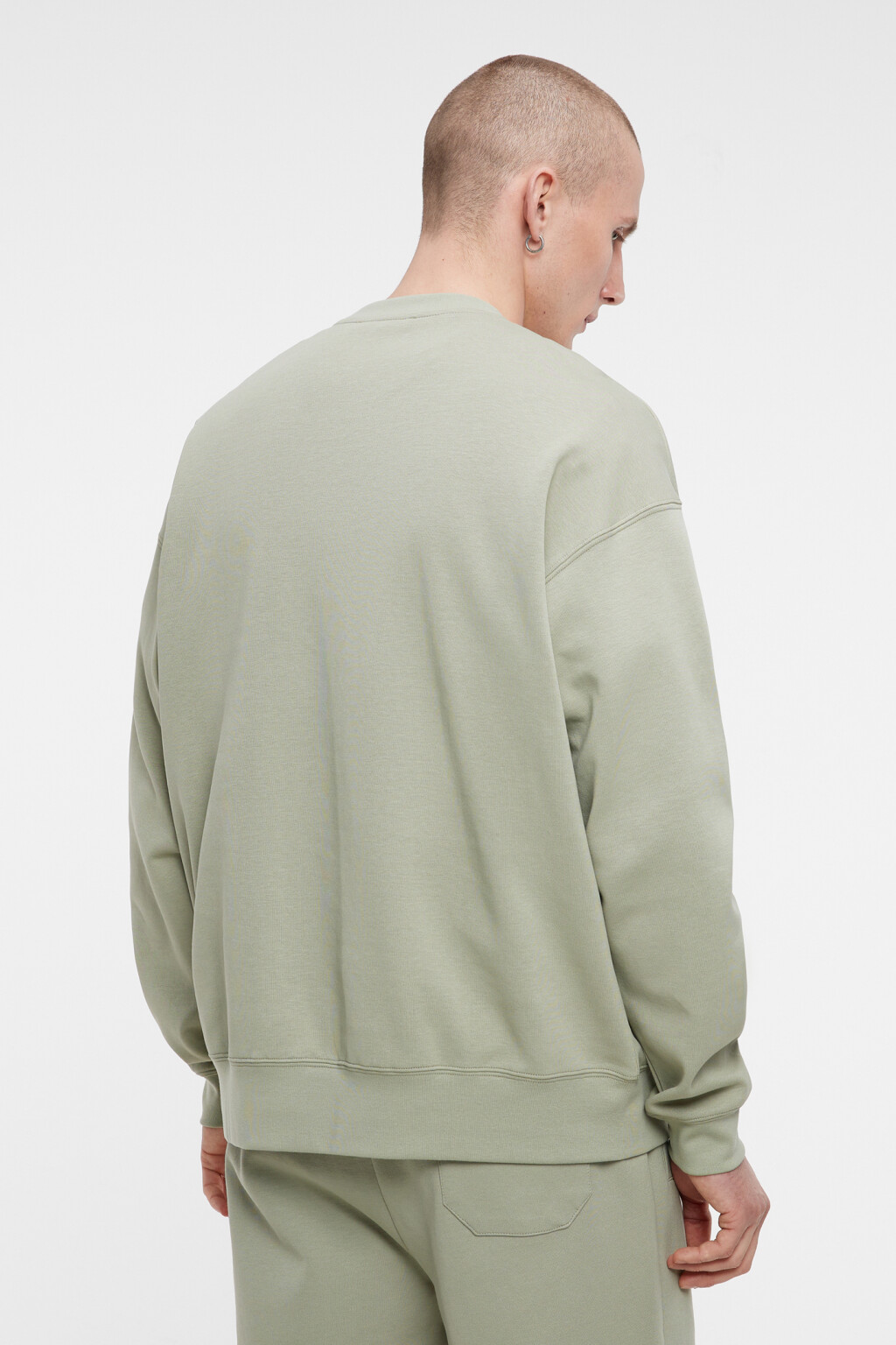 Свитшот regular fit хлопковый базовый - цвет зеленый - 3