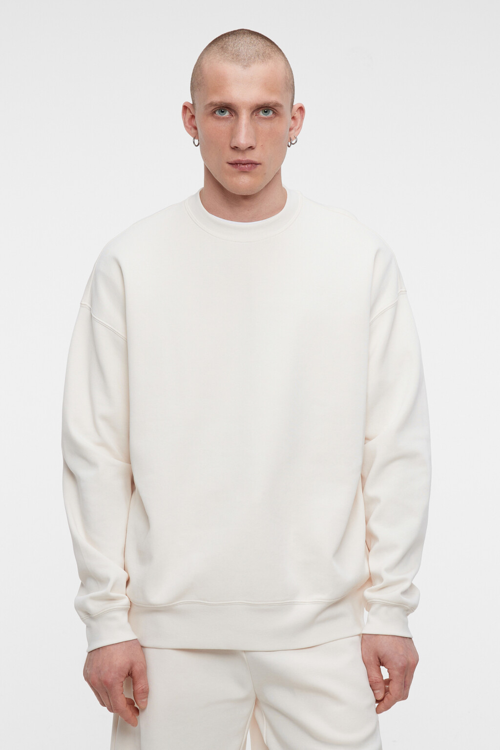 Свитшот regular fit хлопковый базовый - цвет бежевый - 3