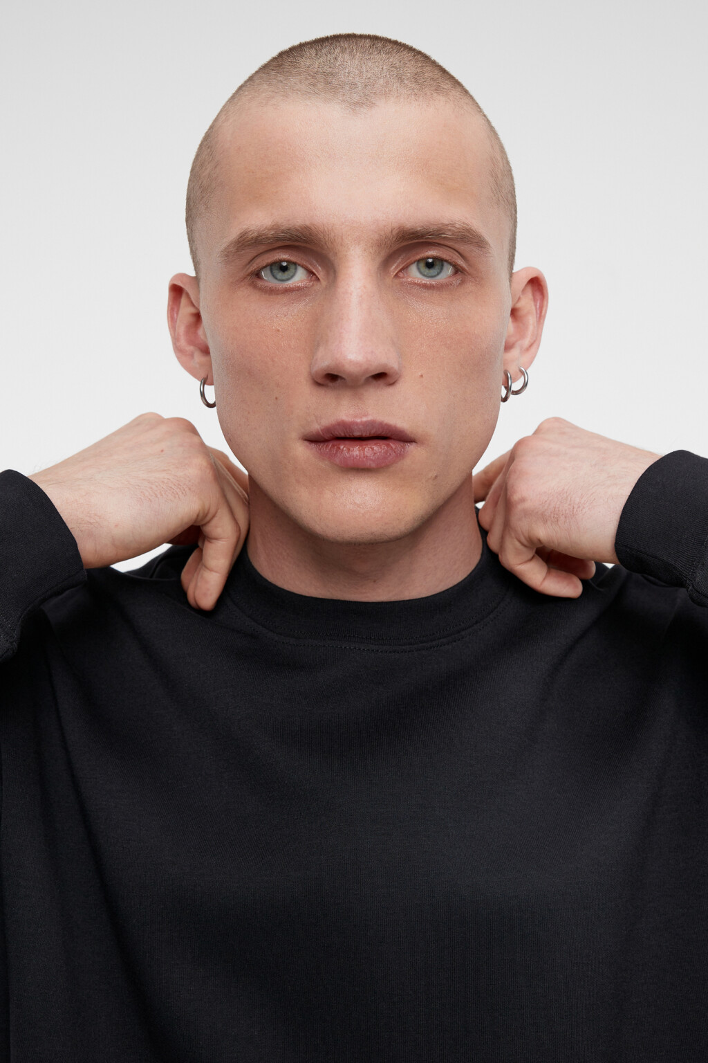 Свитшот regular fit хлопковый базовый - цвет черный - 7