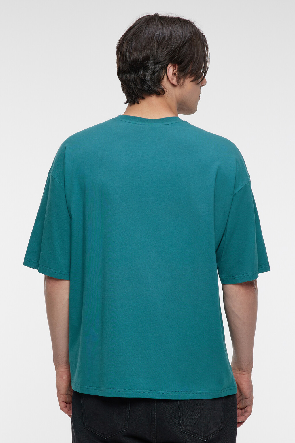 Футболка oversize хлопковая с принтом в стиле аниме - цвет зеленый - 5