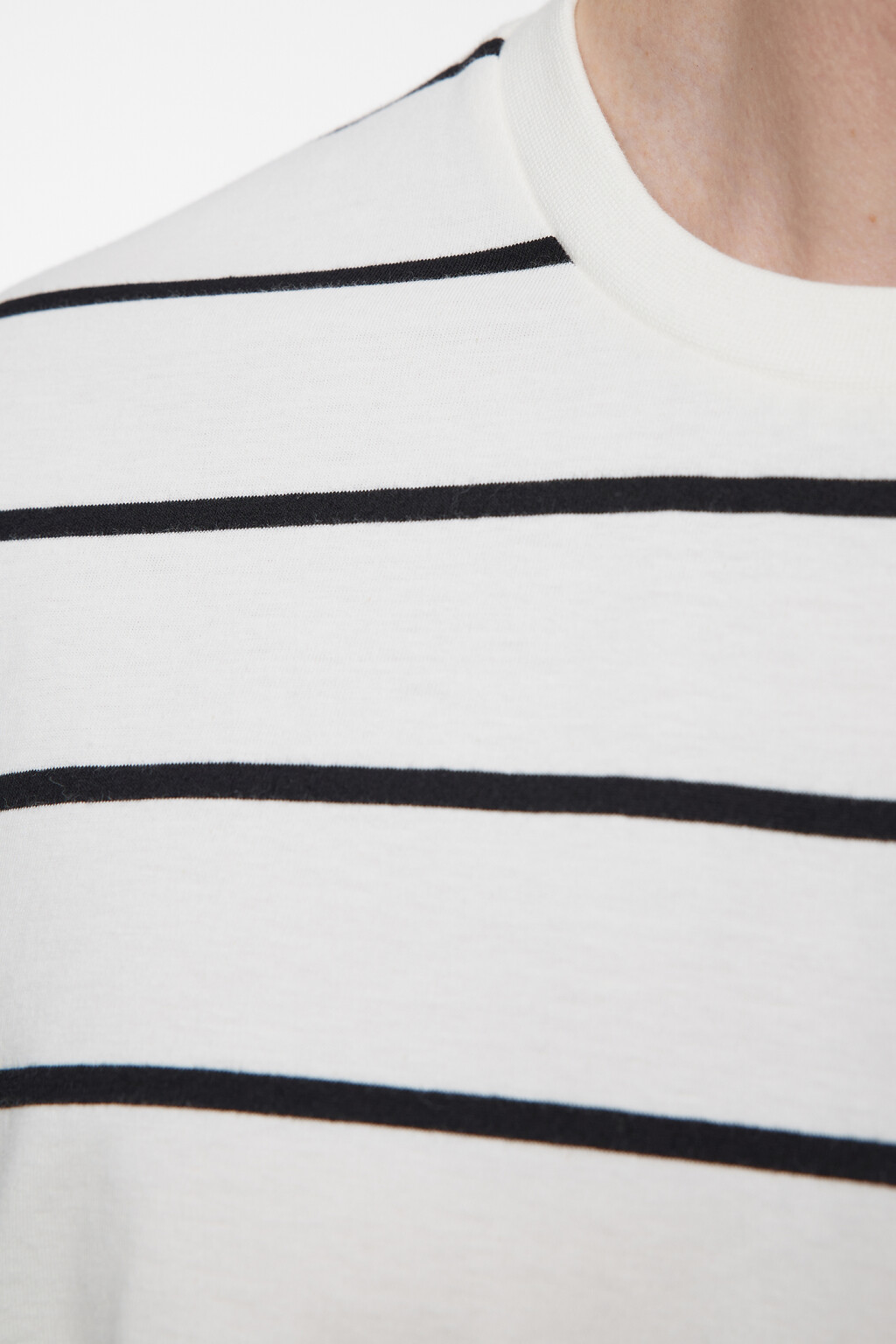 Футболка oversize fit хлопковая в полоску - цвет черный - 6