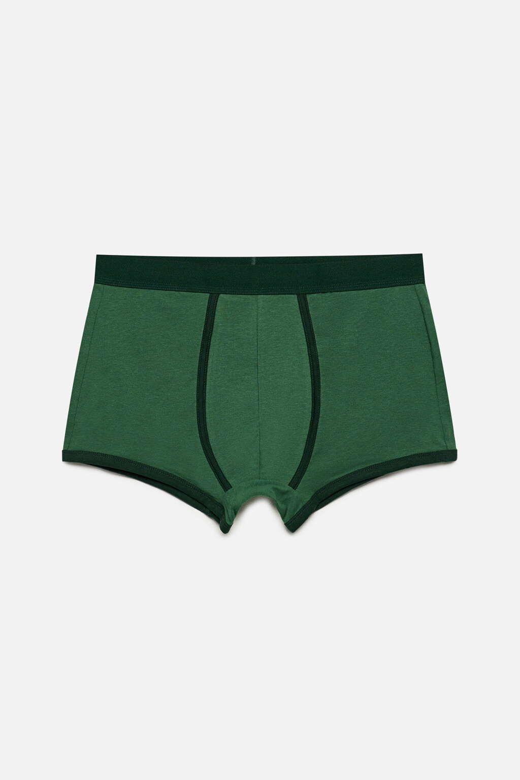 Трусы-боксеры хлопковые с контрастной отделкой - цвет зеленый - 1