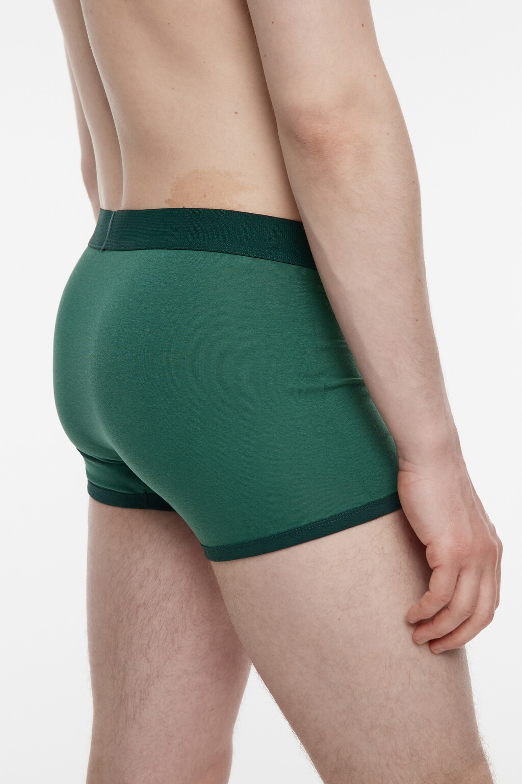 Трусы-боксеры хлопковые с контрастной отделкой - цвет зеленый - 3