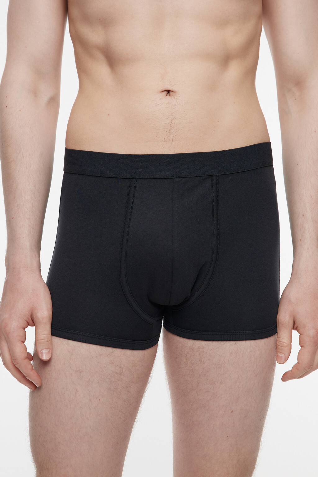Трусы-боксеры хлопковые с контрастной отделкой - цвет черный - 2