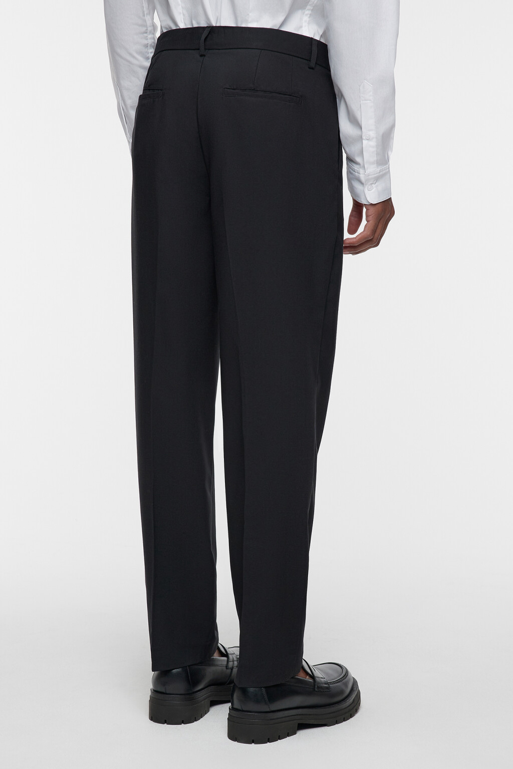 Брюки прямые костюмные со средней посадкой - цвет черный - 3