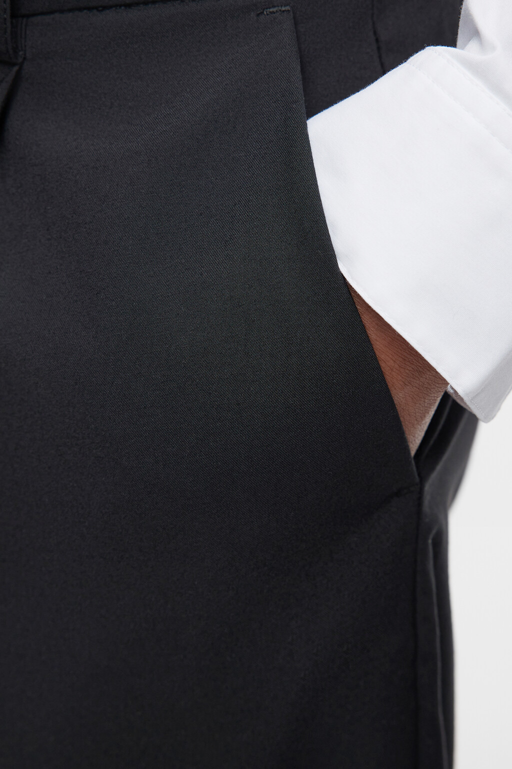 Брюки прямые костюмные со средней посадкой - цвет черный - 6