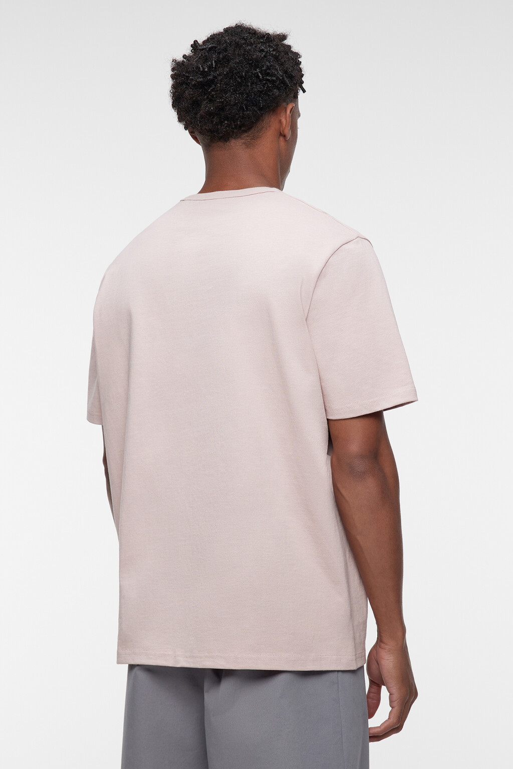 Футболка прямая хлопковая в базовых цветах - цвет розовый - 5
