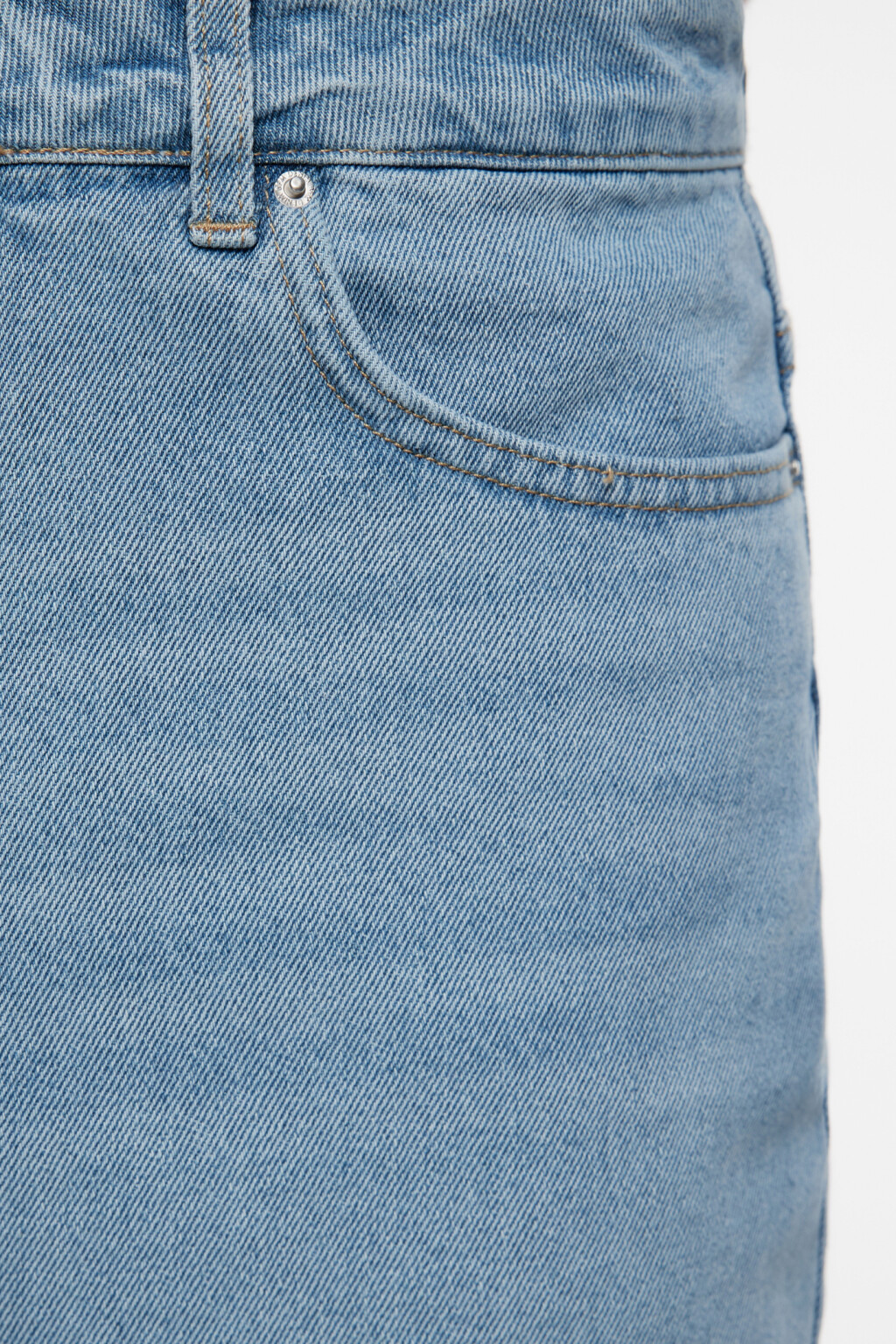 Шорты джинсовые прямые со средней посадкой - цвет голубой - 5