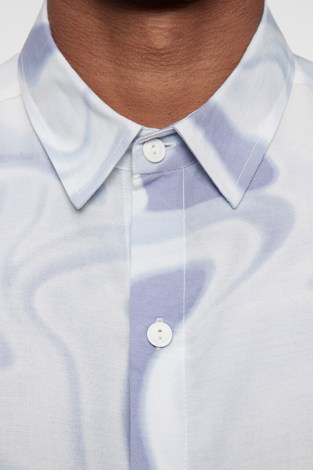 Рубашка прямая вискозная с принтом в стиле тай-дай - цвет фиолетовый - 6