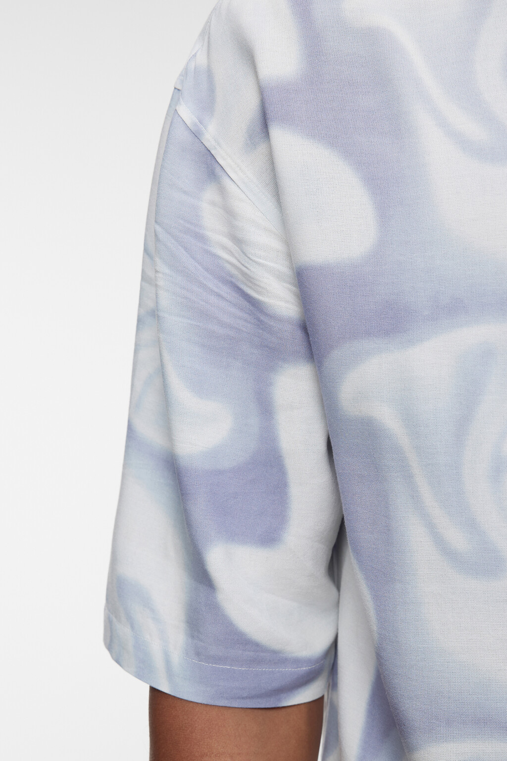 Рубашка прямая вискозная с принтом в стиле тай-дай - цвет фиолетовый - 7