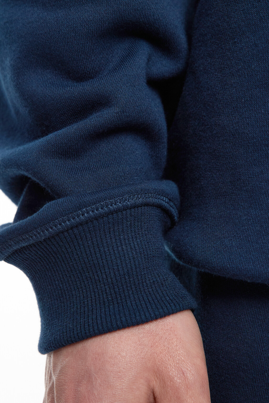 Толстовка хлопковая с воротником-стойкой на молнии - цвет синий - 6