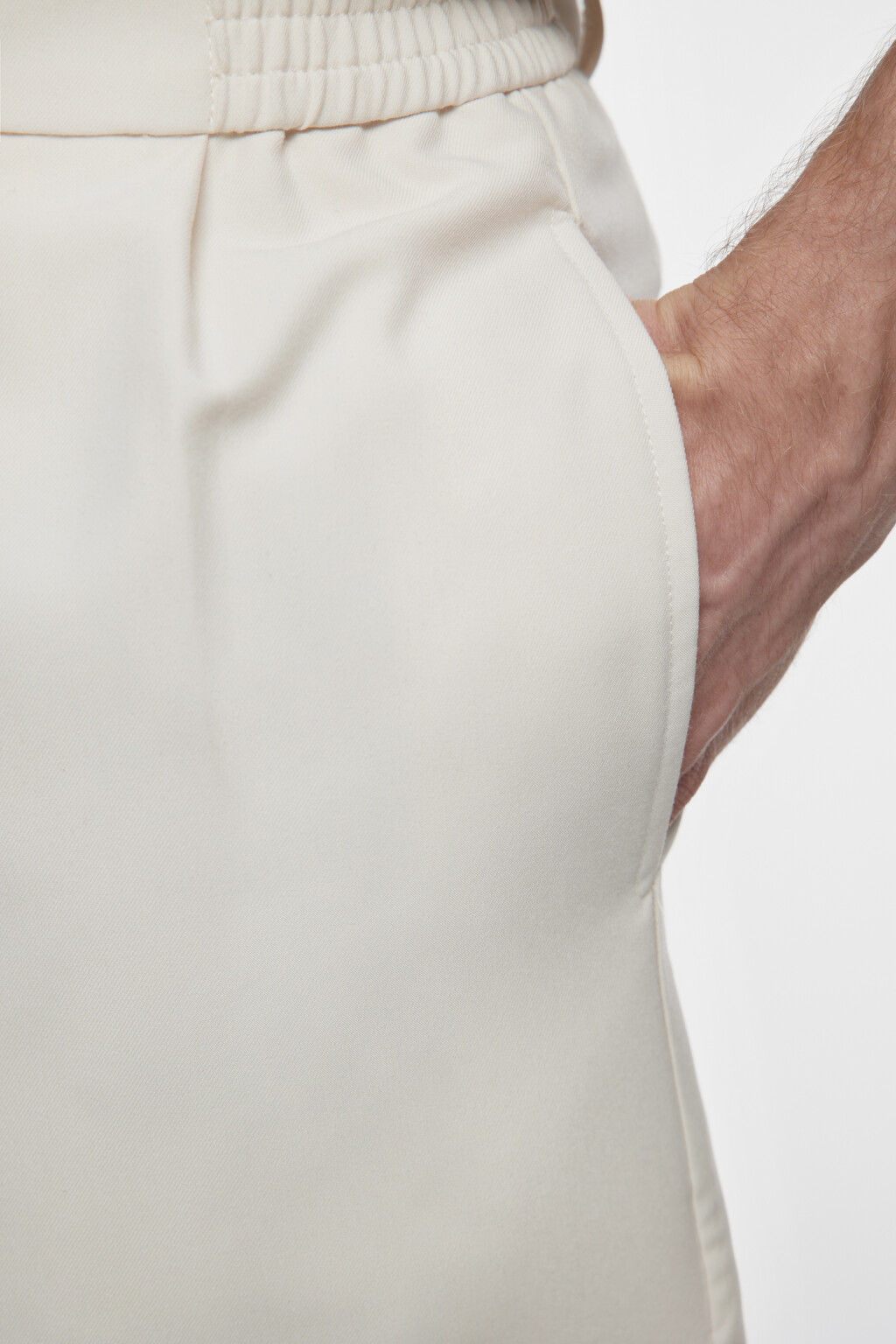 Шорты короткие прямые с поясом на завязках - цвет бежевый - 7