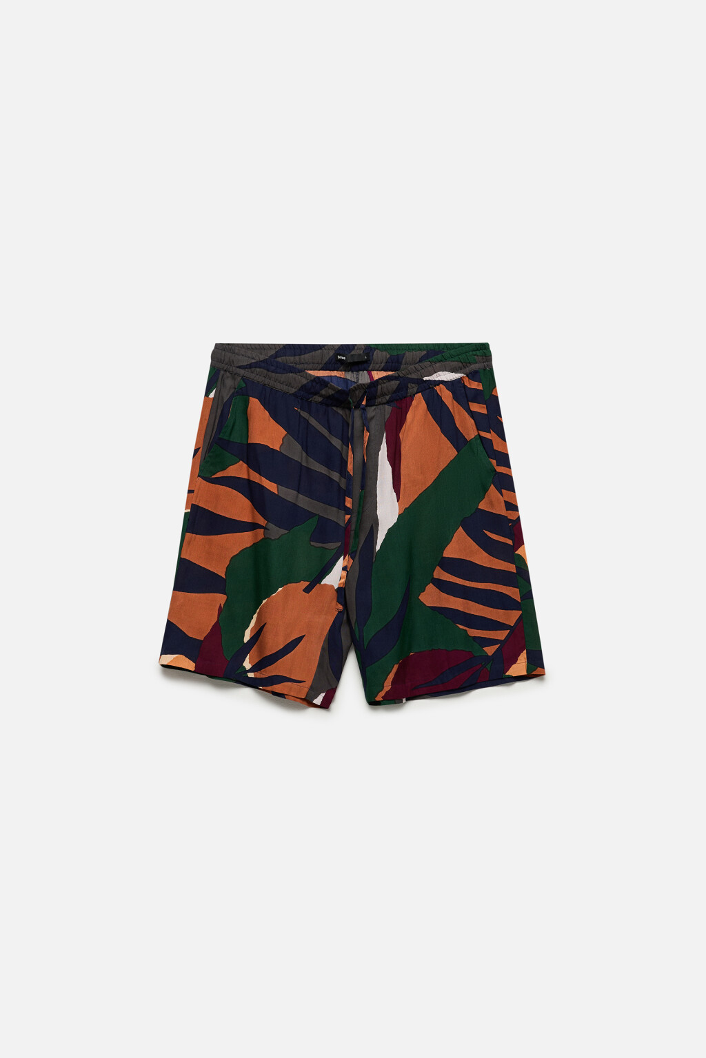 Шорты вискозные с поясом на завязках и принтом - цвет мультиколор - 8