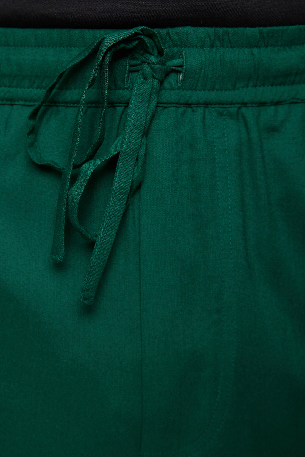 Шорты прямые вискозные с поясом на завязках - цвет зеленый - 5