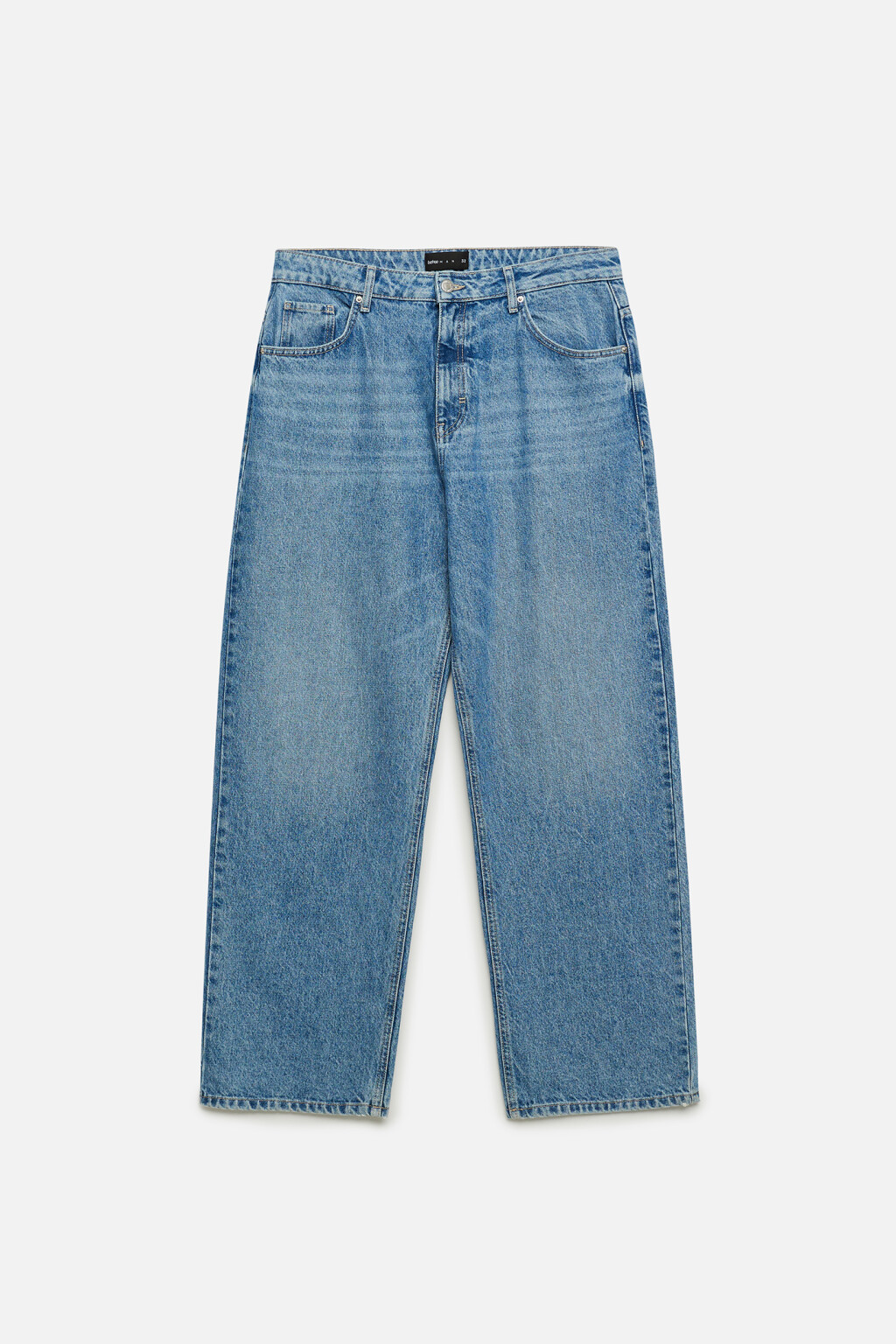Джинсы wide leg широкие с вареным эффектом - цвет голубой - 9