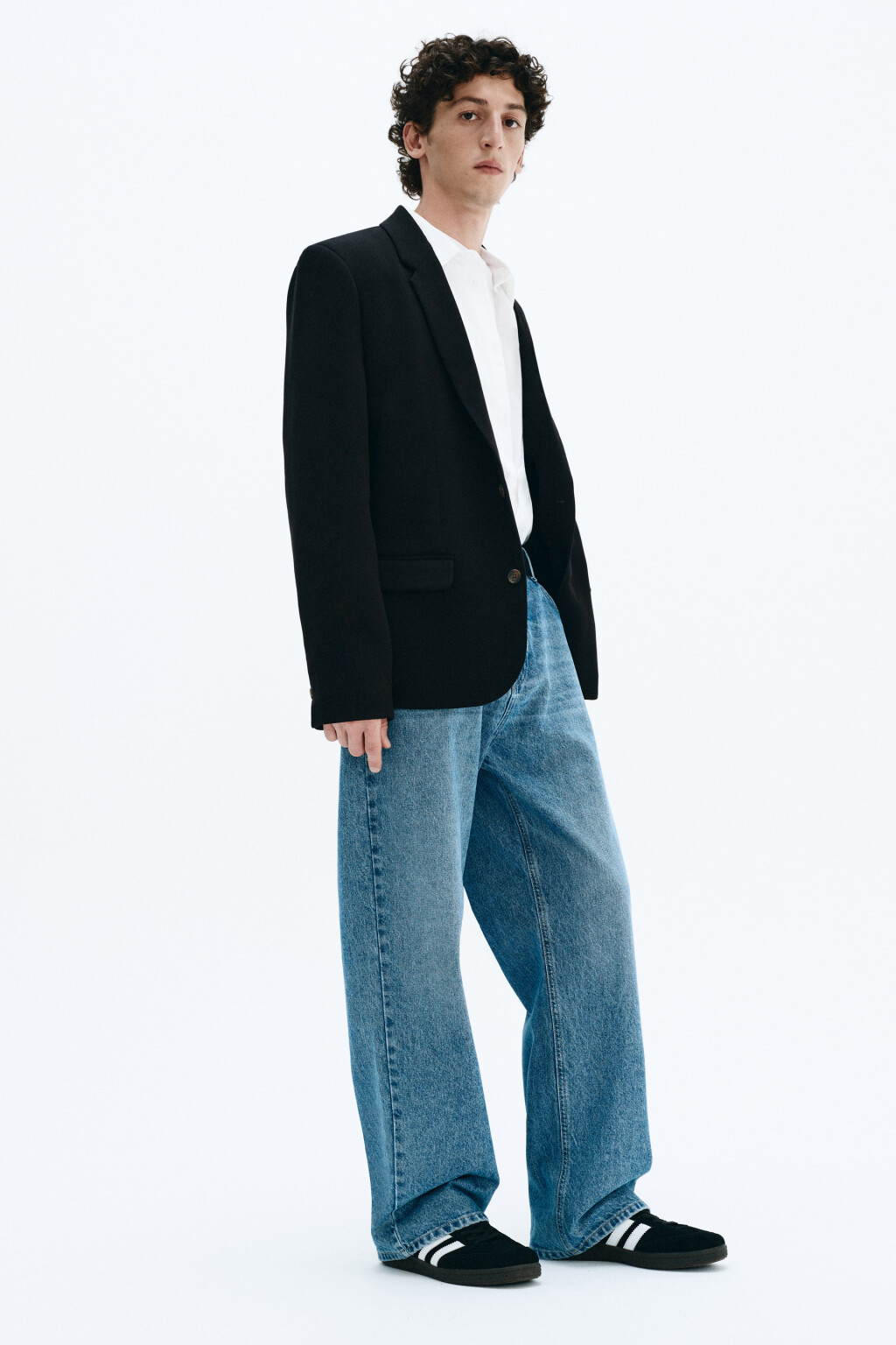 Джинсы wide leg широкие с вареным эффектом - цвет голубой - 8