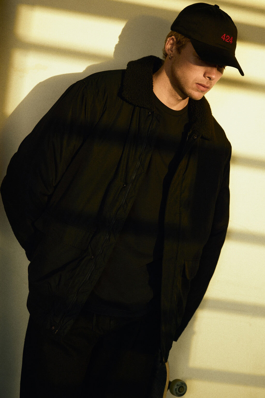 Джинсы wide leg широкие с вареным эффектом - цвет черный - 7