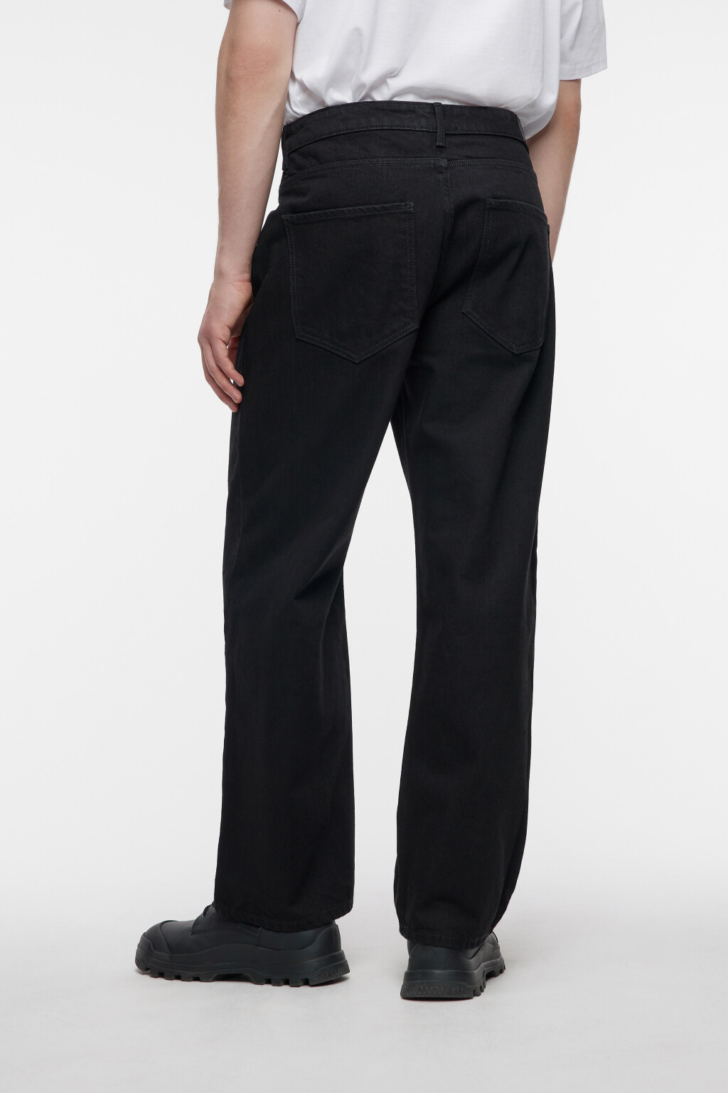 Джинсы wide leg широкие с вареным эффектом - цвет черный - 3