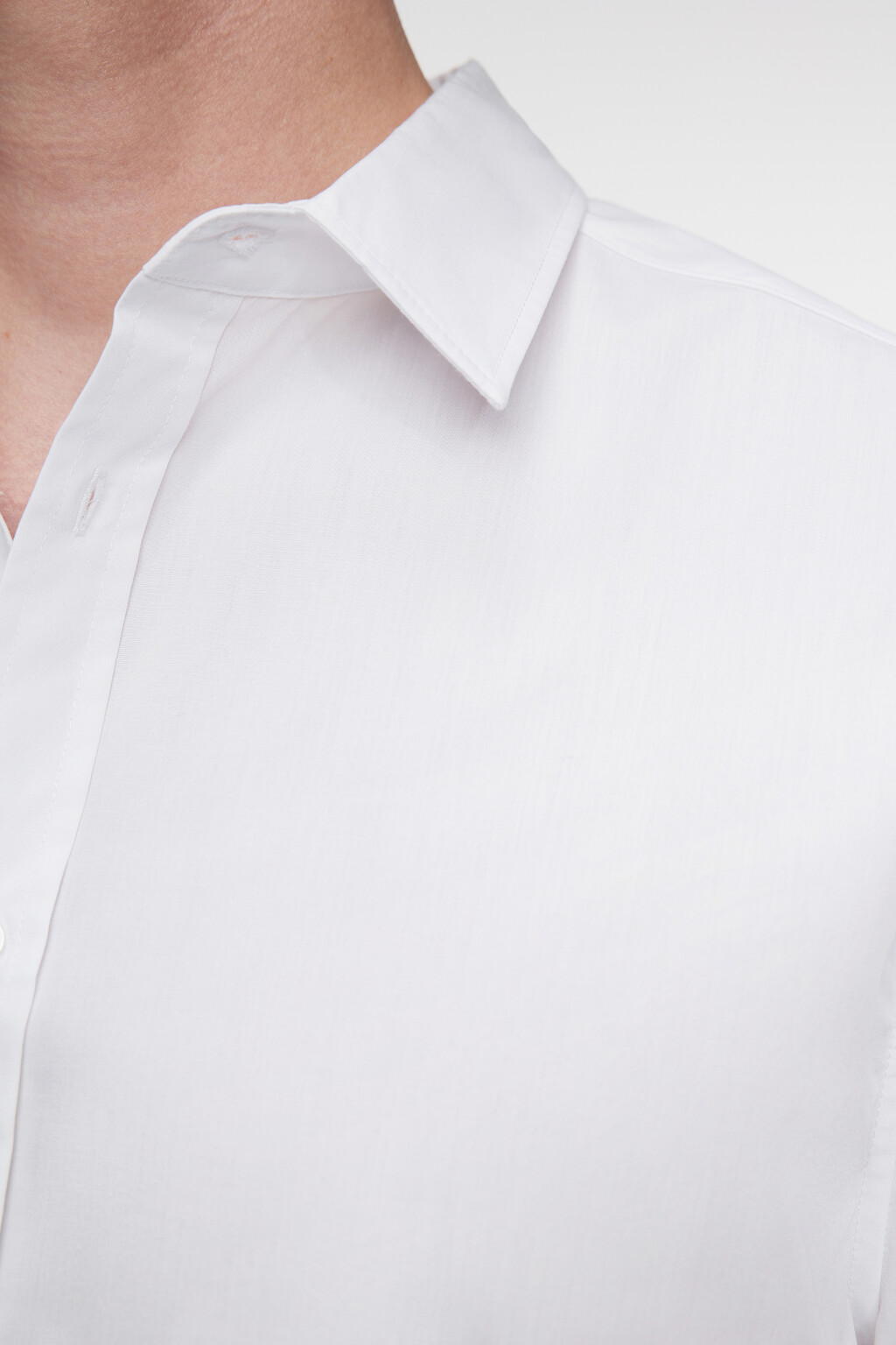 Рубашка slim хлопковая приталенная с коротким рукавом - цвет белый - 6
