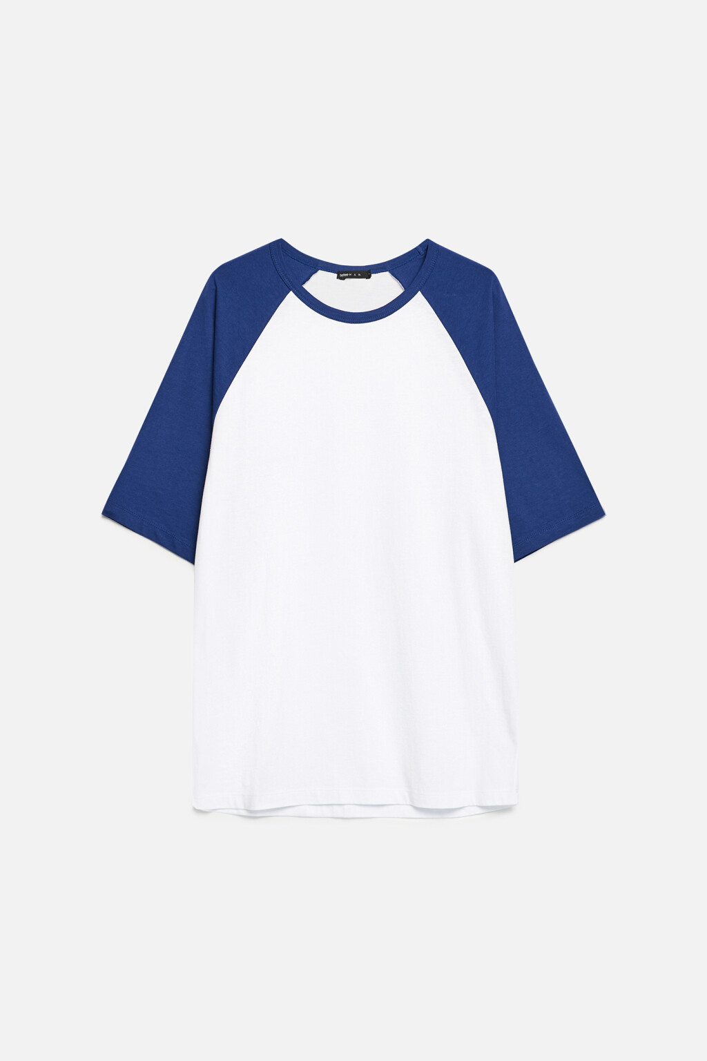 Футболка прямая хлопковая с рукавами реглан - цвет синий - 8