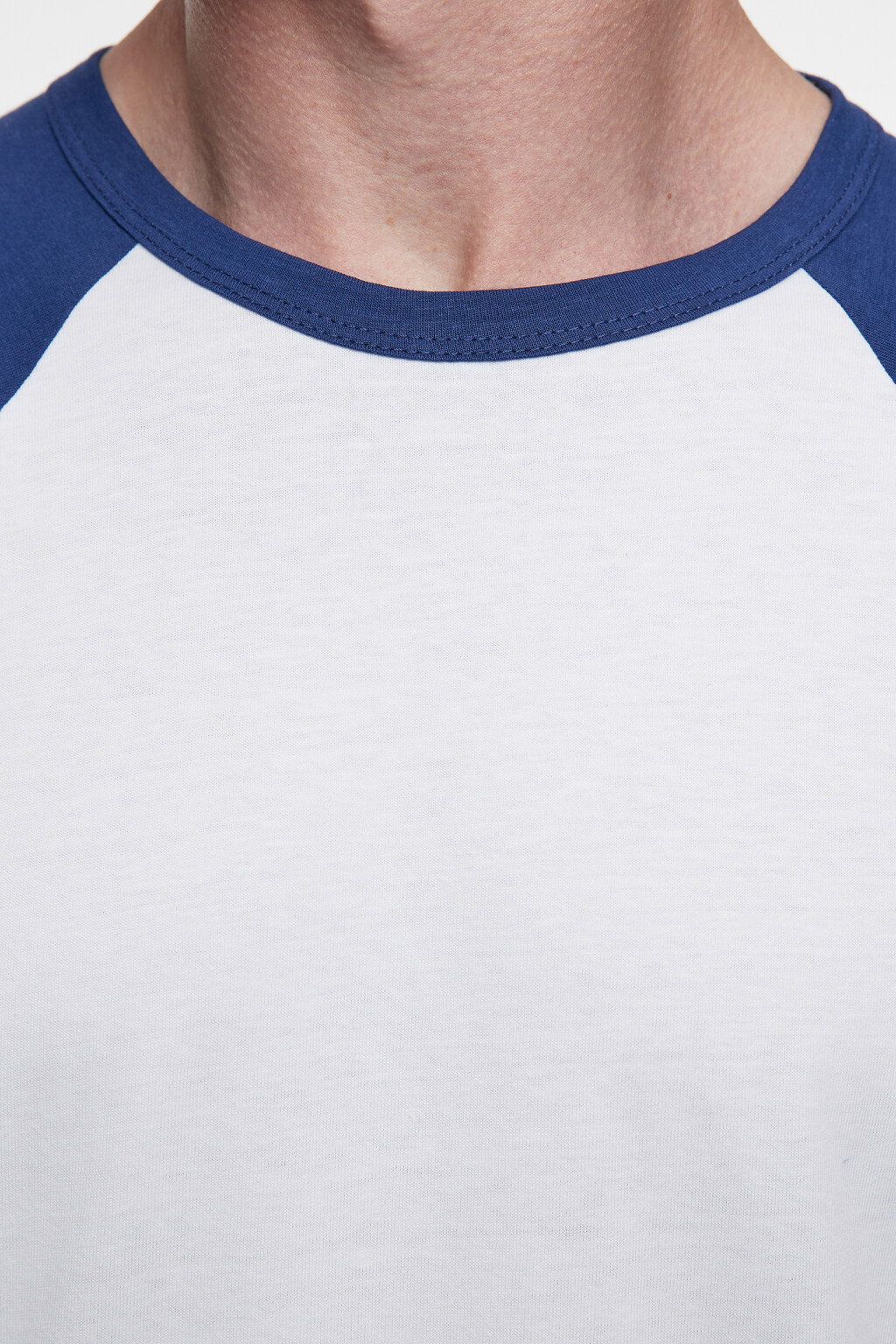Футболка прямая хлопковая с рукавами реглан - цвет синий - 6
