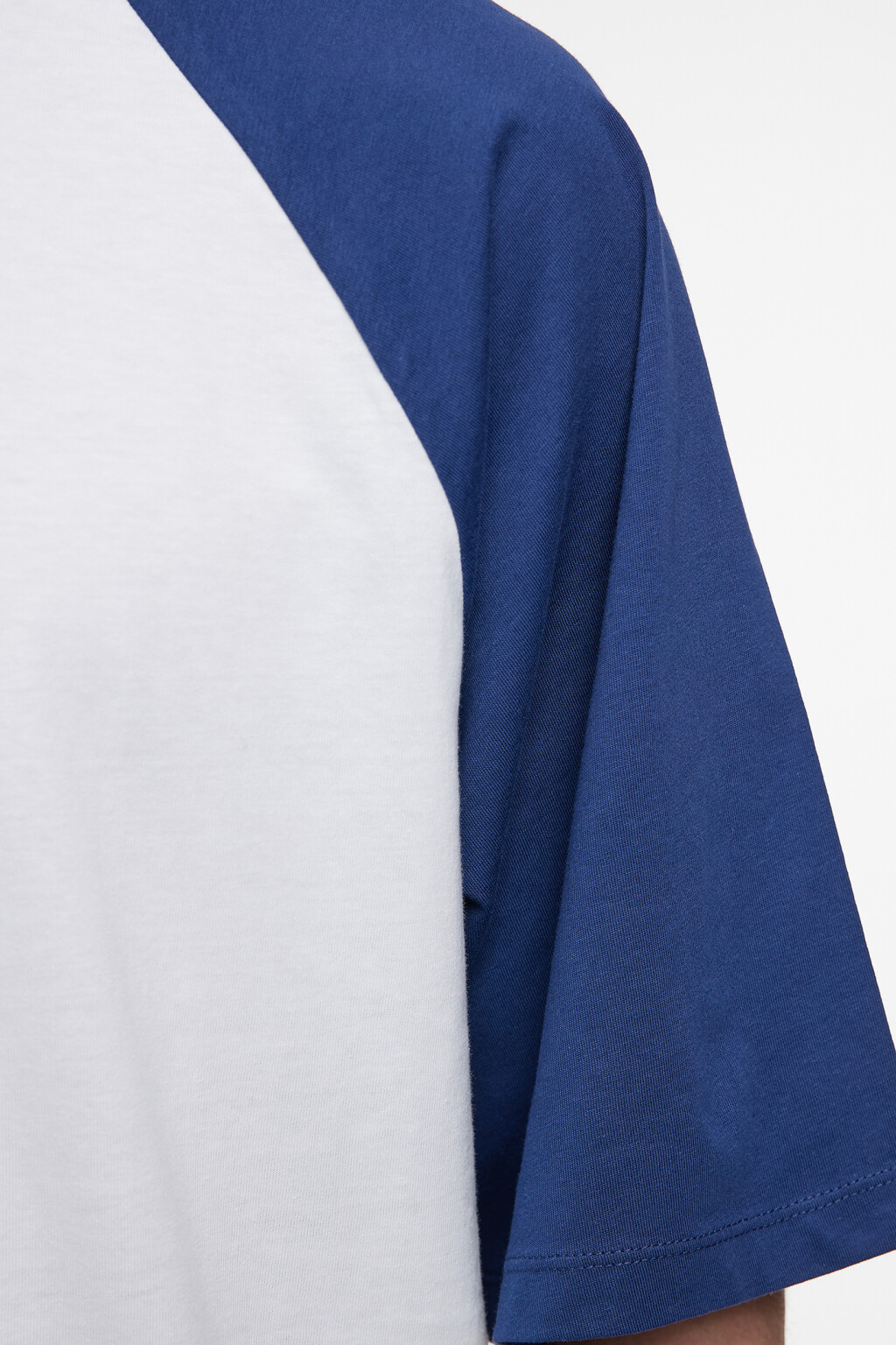 Футболка прямая хлопковая с рукавами реглан - цвет синий - 7