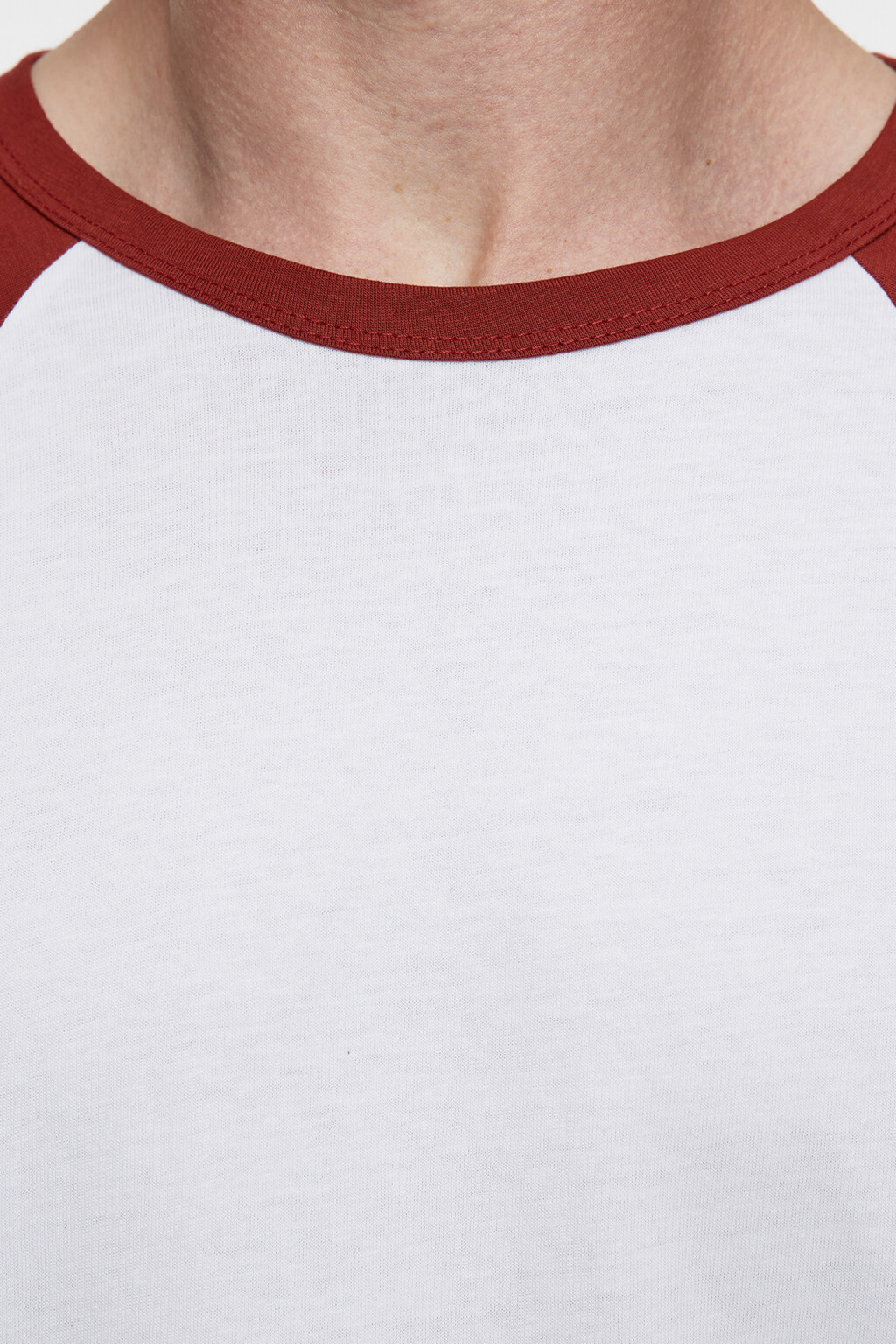 Футболка прямая хлопковая с рукавами реглан - цвет красный - 5