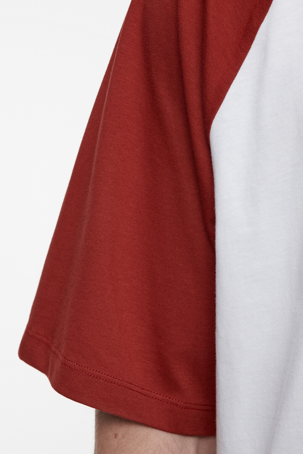 Футболка прямая хлопковая с рукавами реглан - цвет красный - 6