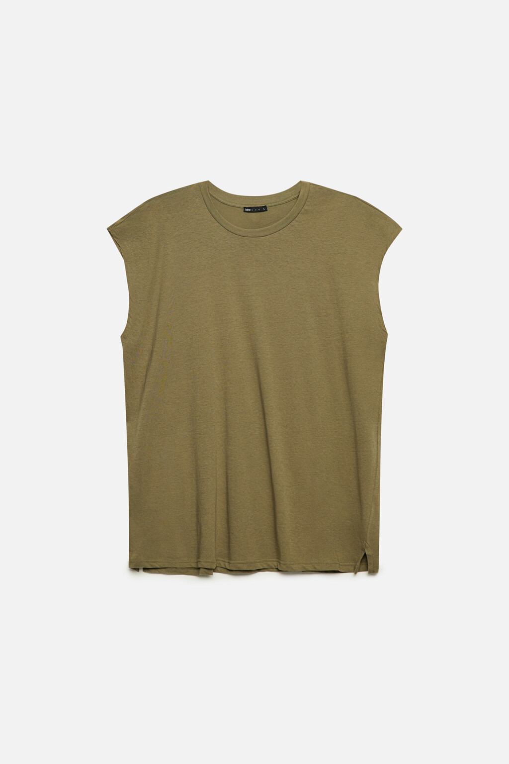 Футболка свободного кроя хлопковая без рукавов - цвет зеленый - 9