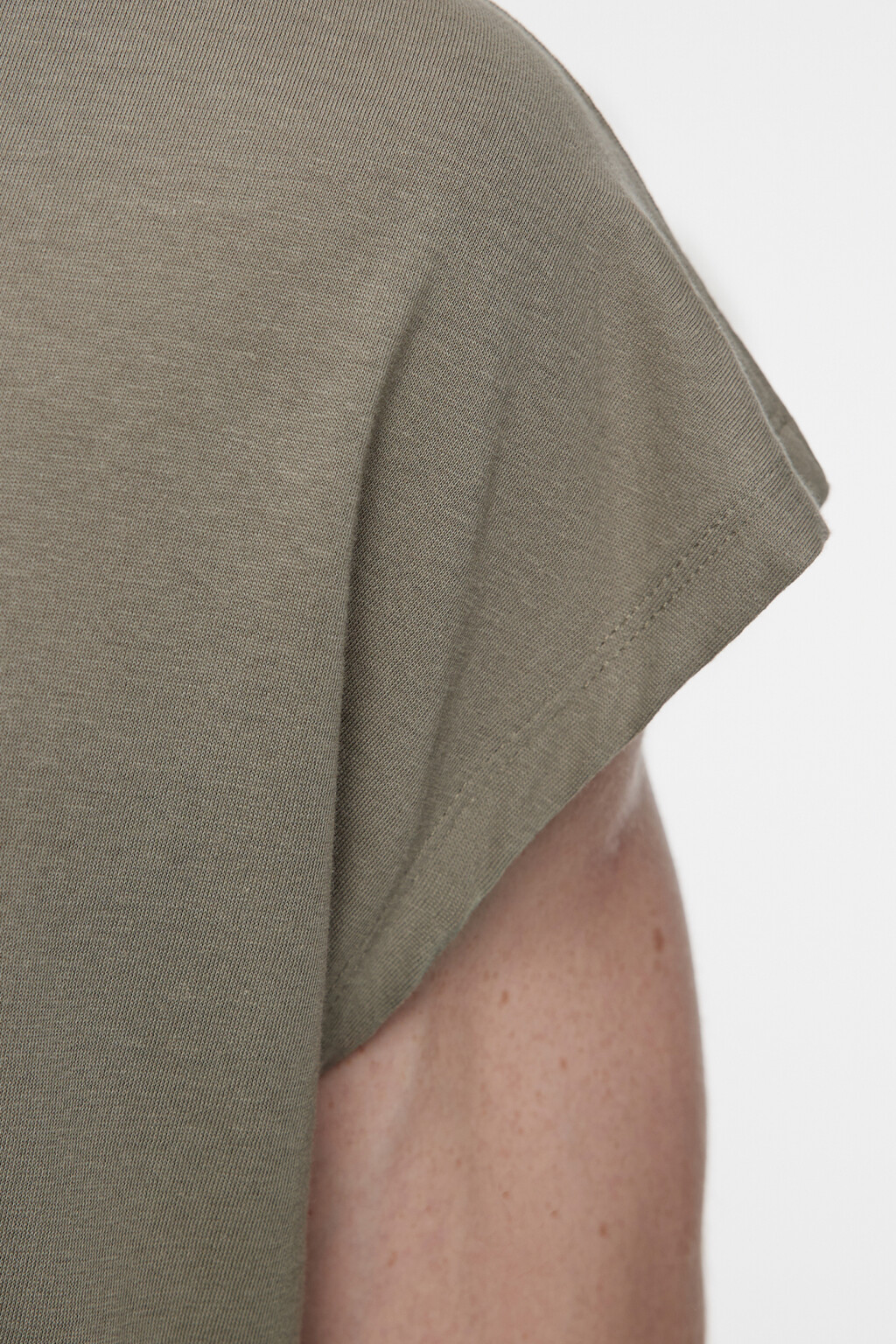 Футболка свободного кроя хлопковая без рукавов - цвет зеленый - 6