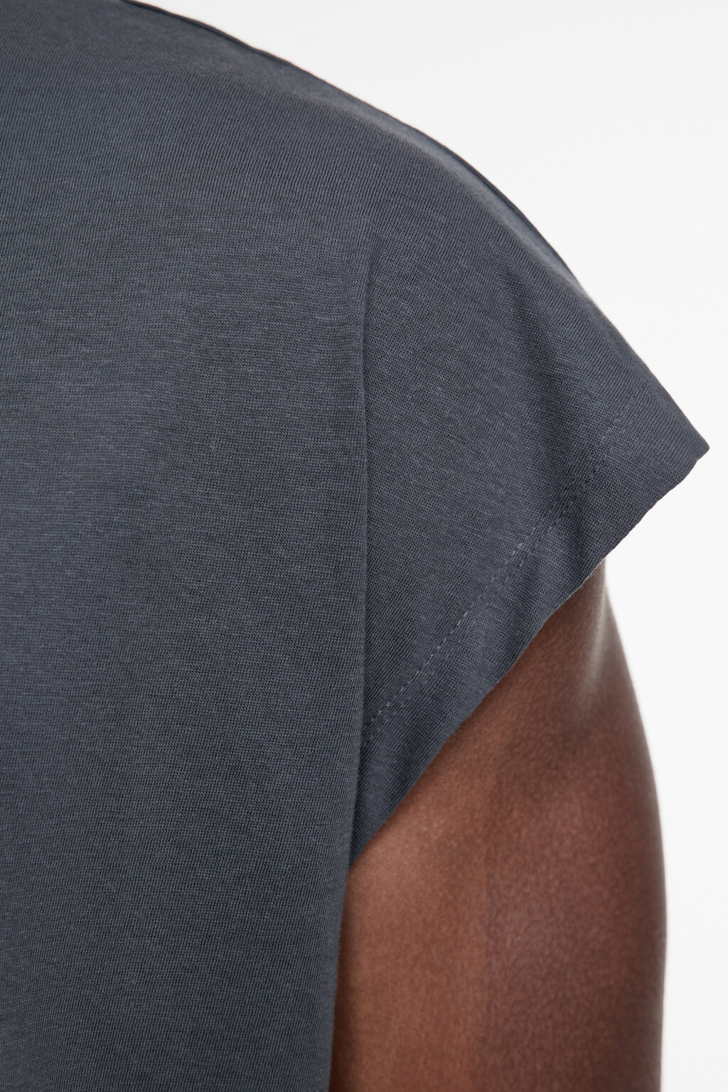 Футболка свободного кроя хлопковая без рукавов - цвет серый - 5