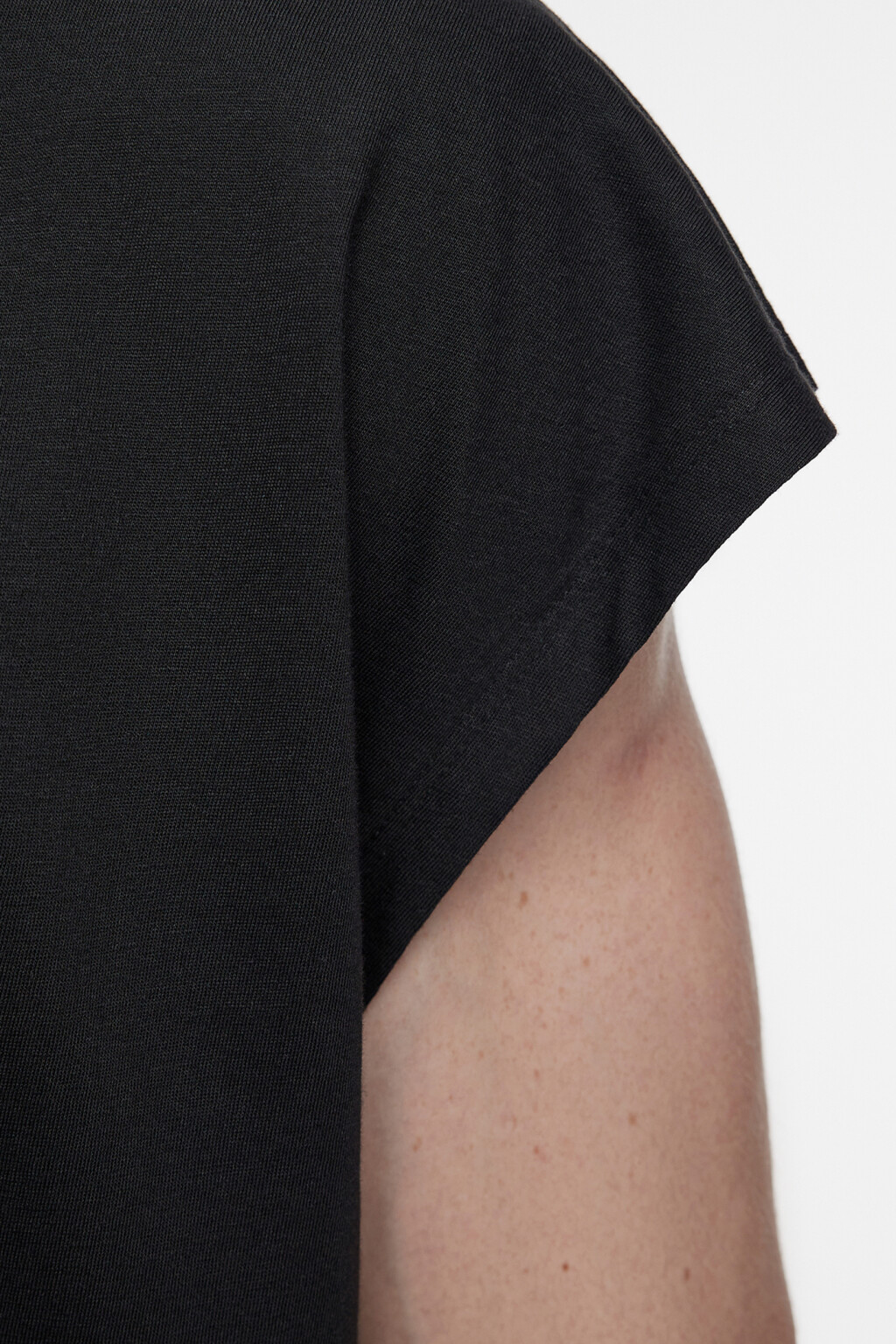 Футболка свободного кроя хлопковая без рукавов - цвет черный - 6