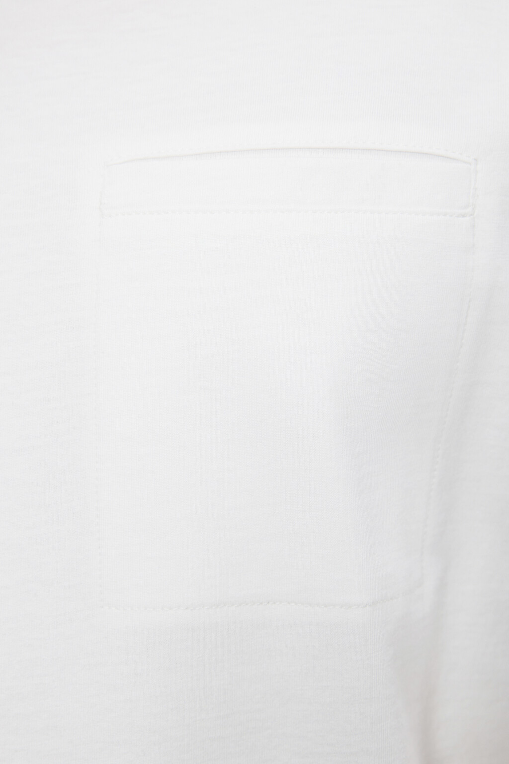 Футболка хлопковая прямая с нагрудным карманом - цвет белый - 5