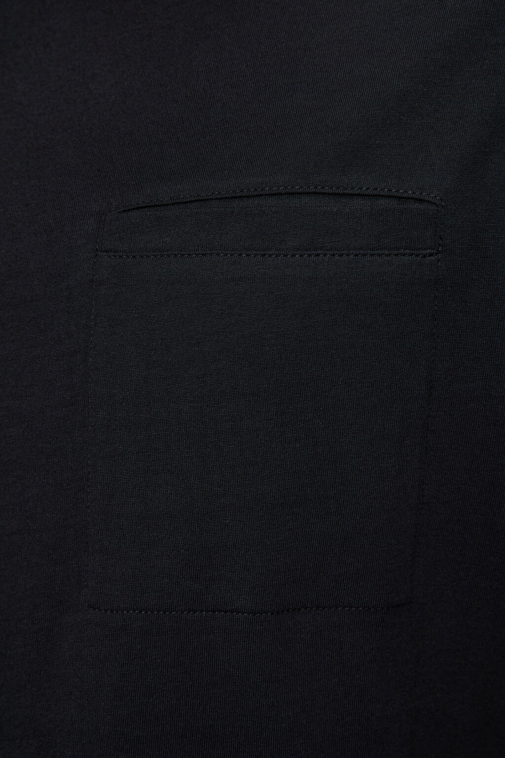 Футболка хлопковая прямая с нагрудным карманом - цвет черный - 5