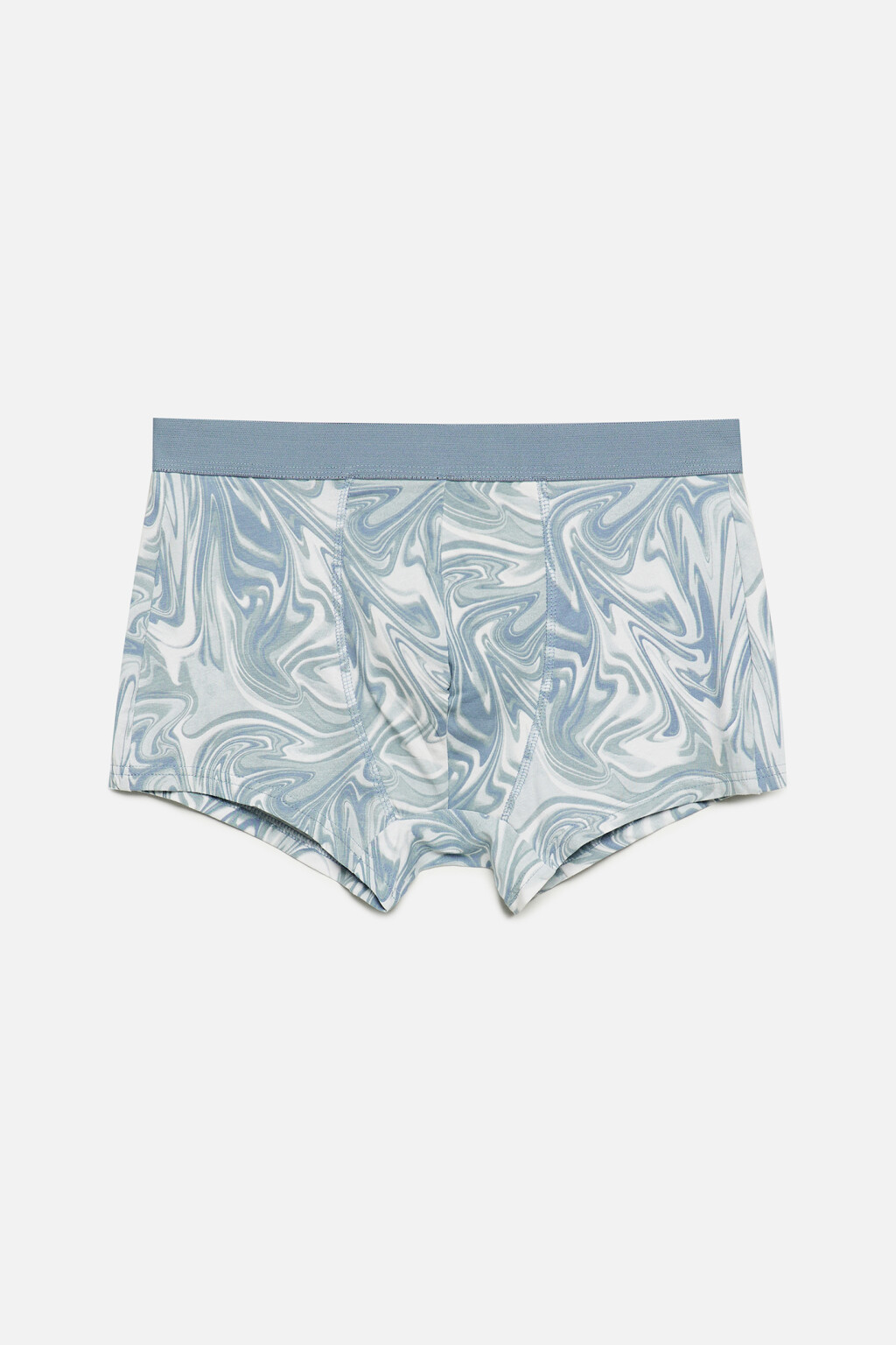 Трусы-боксеры хлопковые с принтом-абстракцией - цвет голубой - 2