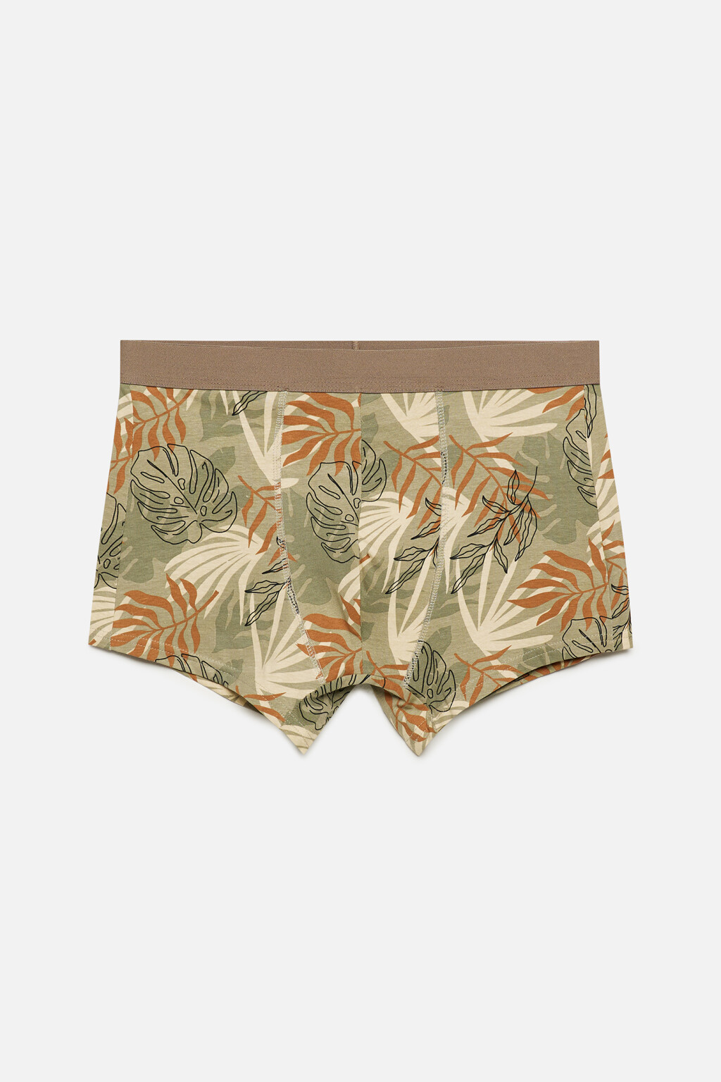Трусы-боксеры хлопковые с тропическим принтом - цвет зеленый - 4