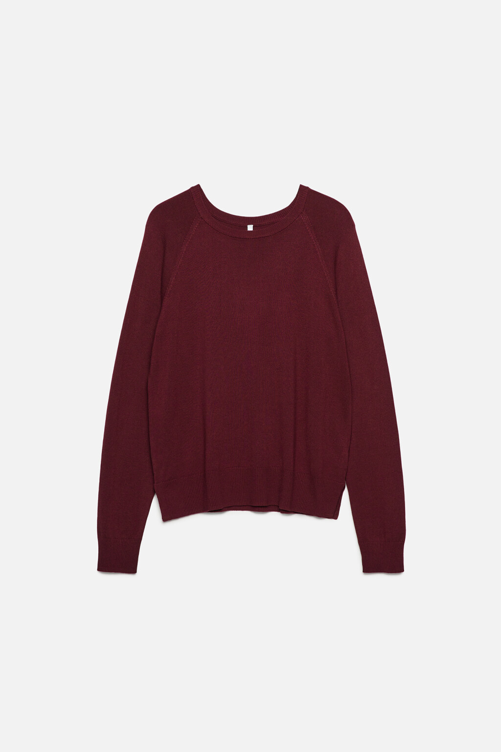 Джемпер вискозный свободный с разрезами по бокам - цвет бордовый - 6
