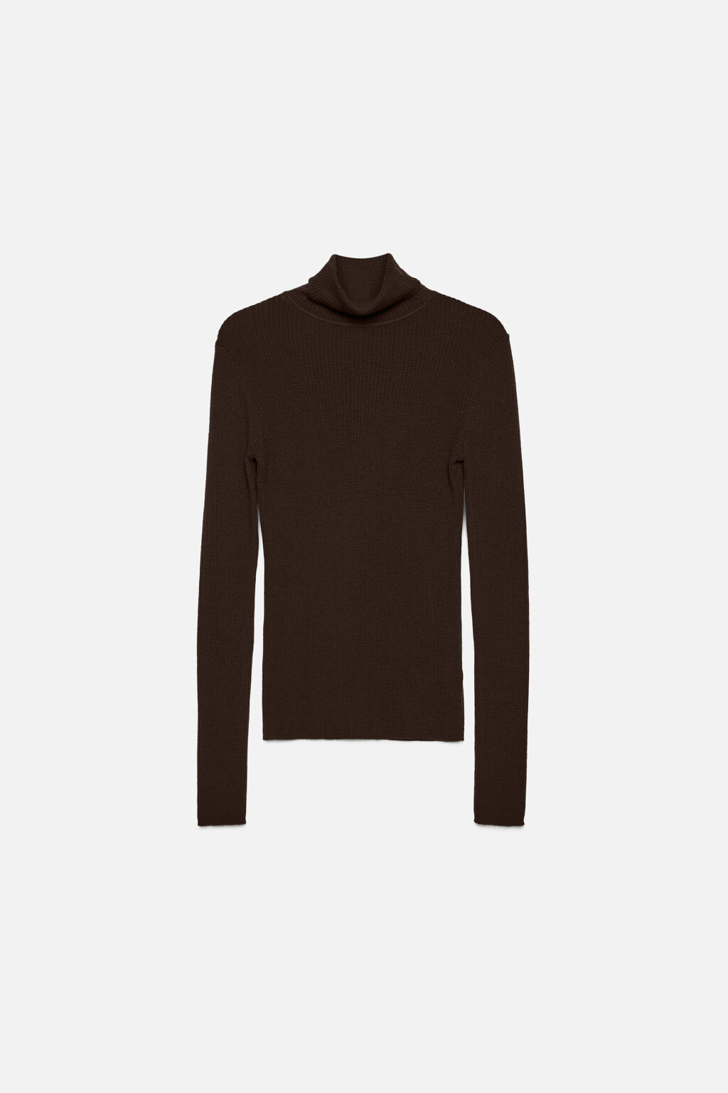 Водолазка вязаная премиум из 100% шерсти мериноса - цвет коричневый - 8