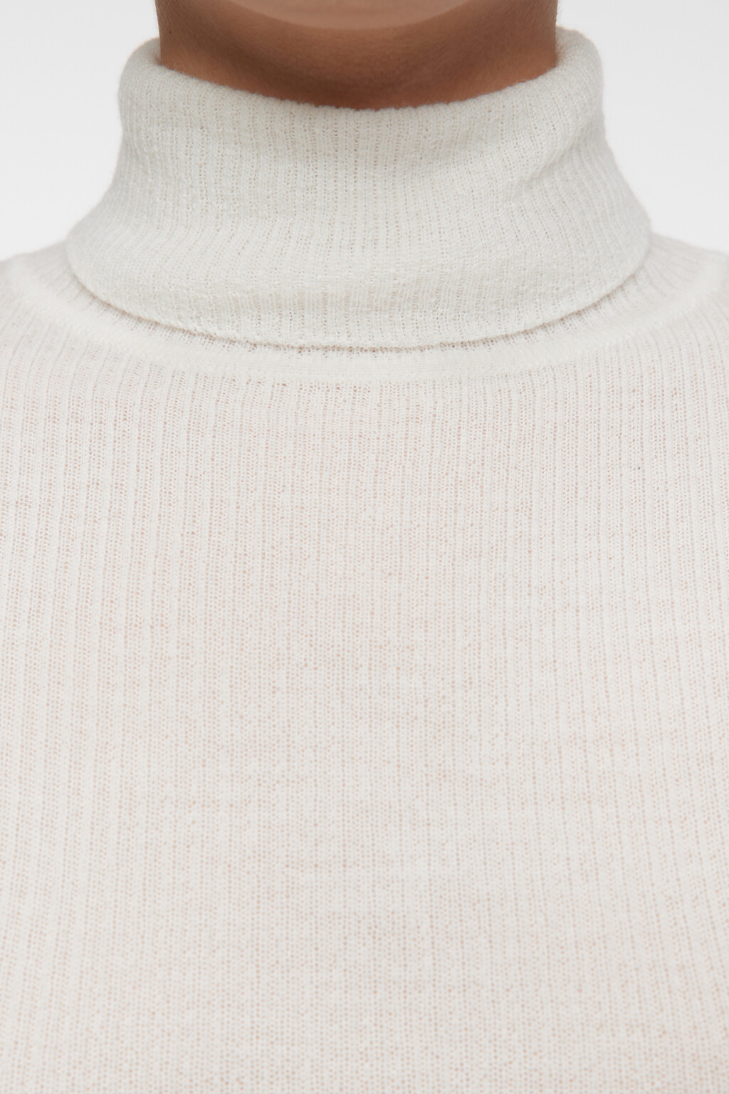 Водолазка вязаная премиум из 100% шерсти мериноса - цвет бежевый - 5