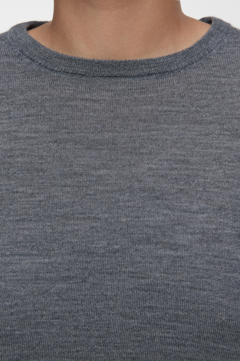 Свитер вязаный премиум из 100% шерсти мериноса - цвет серый - 5